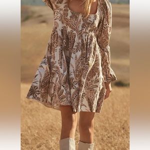 Pilcro Anthropologie Square neck Corduroy Babydoll Dress Size L